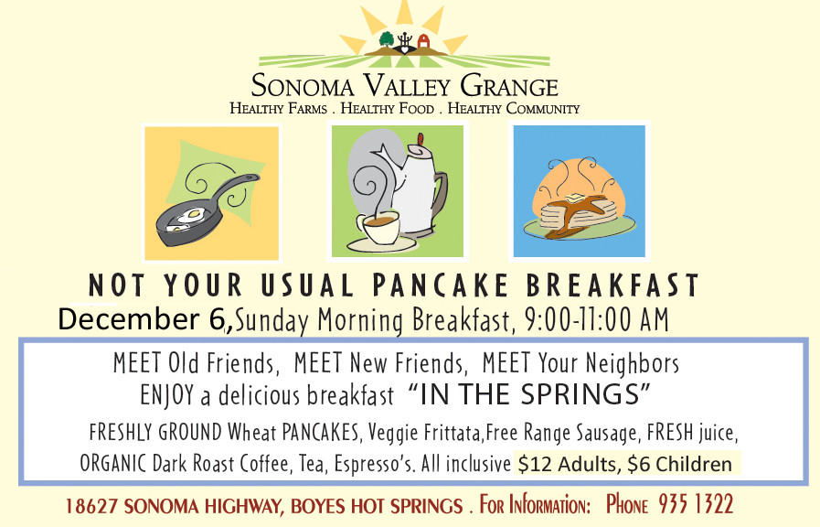 SV Grange Pancake Breakfast Transition Sonoma Valley